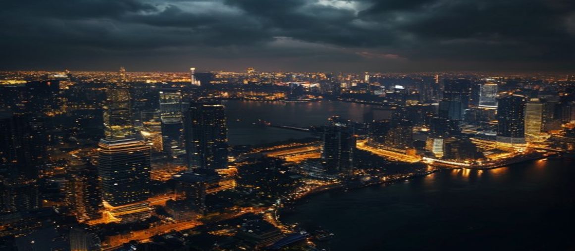 Bangkok skyline at night